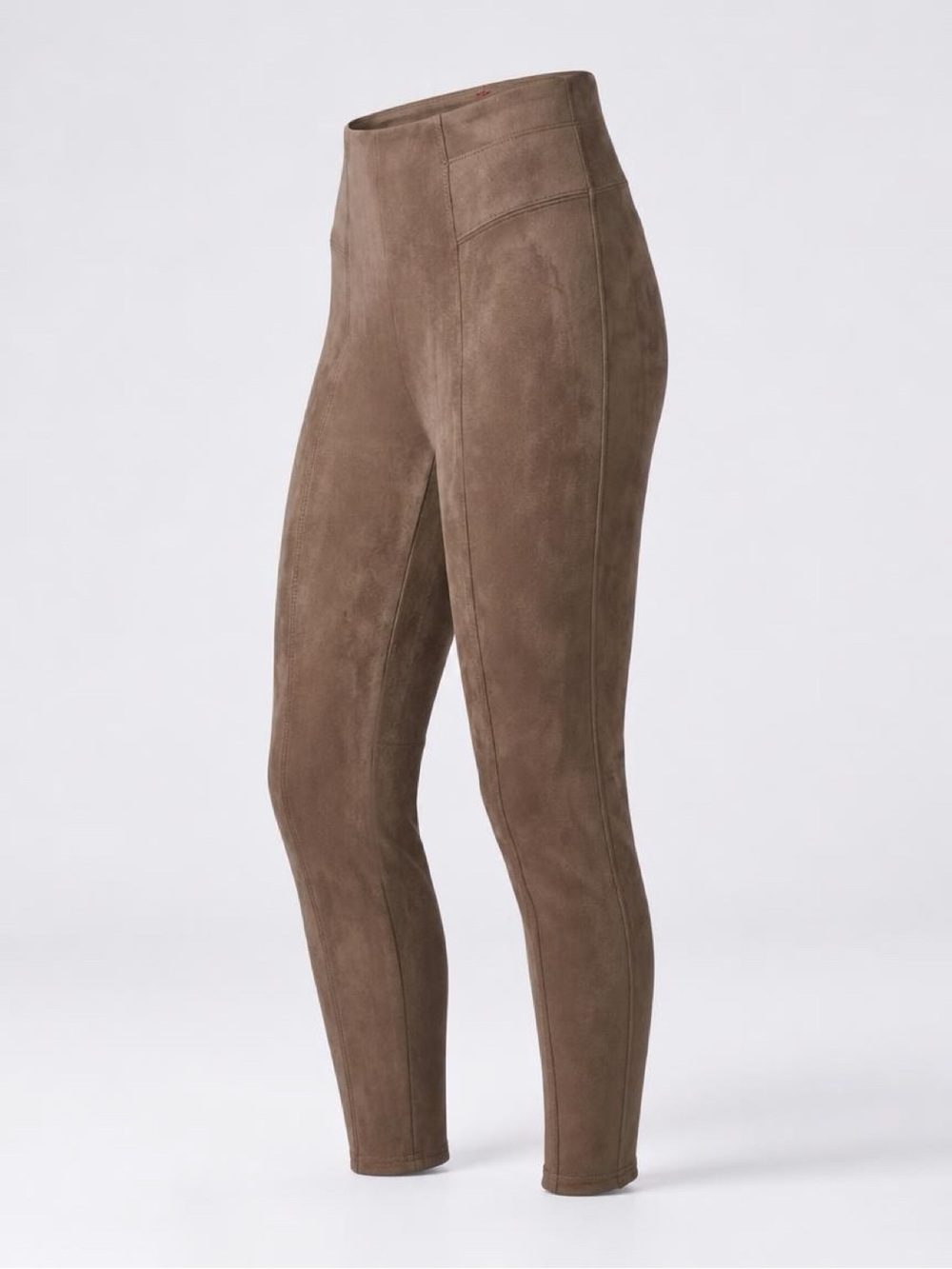 SPANX Rich Caramel Faux Suede Leggings High Waist Slimming Large L - Picture 3 of 7